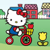 Hello Kitty - Városi száguldás - A szétszórt rózsaszín masnikat kell Hello Kitty-vel összegyűjteni. De nem sétálva, hanem egy kerékpáron ülve.